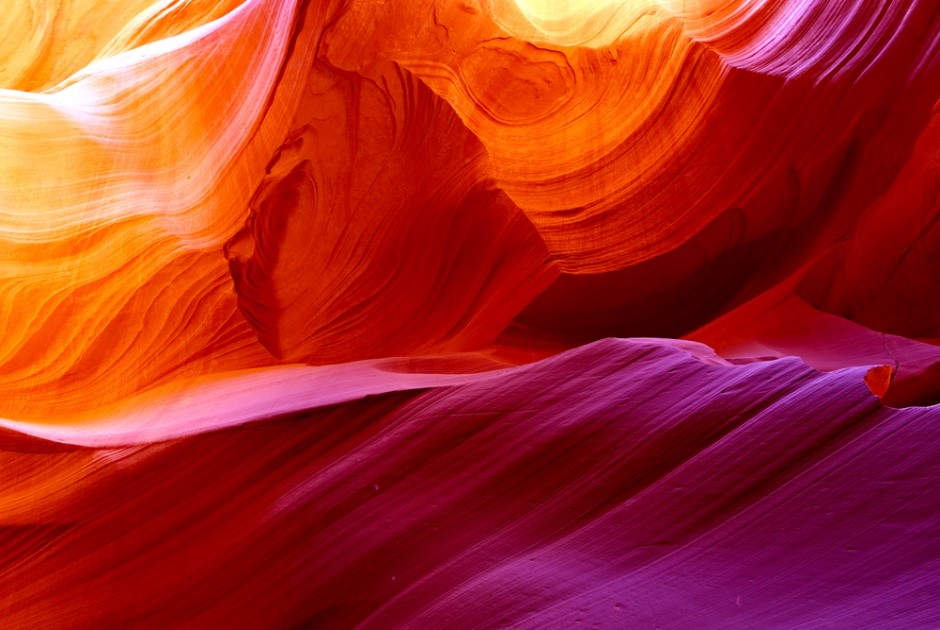 The beautiful sun-kissed Antelope Canyon